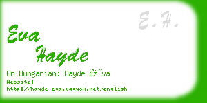 eva hayde business card
